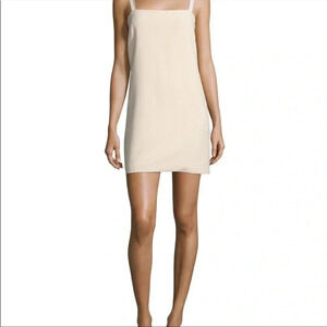 Helmut Lang cream double strap mini dress